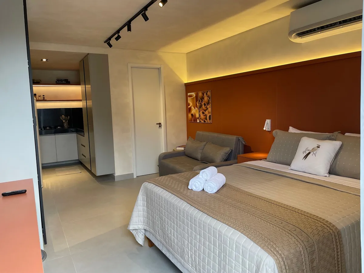 Foto de Flat com área de lazer e varanda no Caribessa